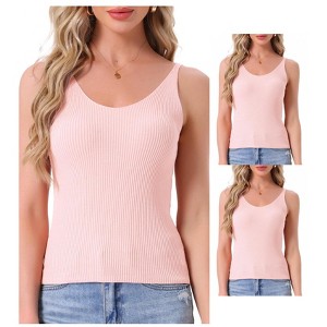 INSPIRE CHIC Womens 2 Pcs Loungewear Soft Cami Sleepshirts Pajama Shorts Sleeveless V-neck Tops - 1 of 4