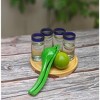 Dos Sueños Mexican Hand Blown Tequila Shot Glasses - Blue Rim - 2oz - Set of 4 - 3 of 4