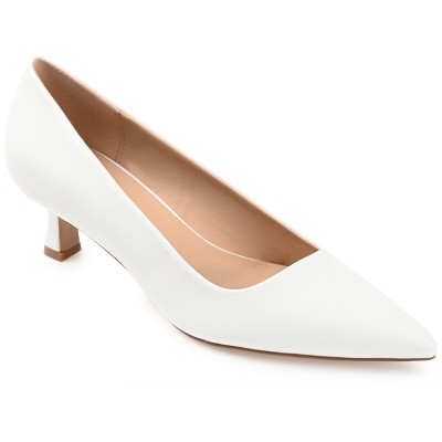 Journee Collection Womens Celica Slip On Kitten Heel Pointed Toe Pumps