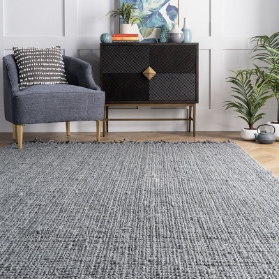 Handmade Braided Jute 4' x 6' Reversible Area Rug in Gray