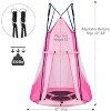 Costzon 2-in-1 Kids Hanging Chair Swing Tent Set, Detachable Hammock Nest Seat for Indoor/Outdoor Play, Swing Playhouse, 330 LBS Max (Pink) - 2 of 4