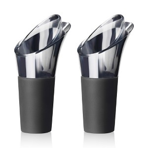Innovine Drip Stop Pour Spout, Reusable Wine Pourer, Durable Construction with Rubber Base, Perfect for White and Red Wines, Barware, Set of 2 - 1 of 4