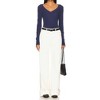 Women's V-neck Fitted Long Cuff Tee - bobi - 4 of 4