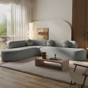 122'' Extra Large Curved Sectional Sofa, Fabric Lounge Couch with High-Density Foam Cushions for Living Room or Lounge-The Pop Home - 1 of 4