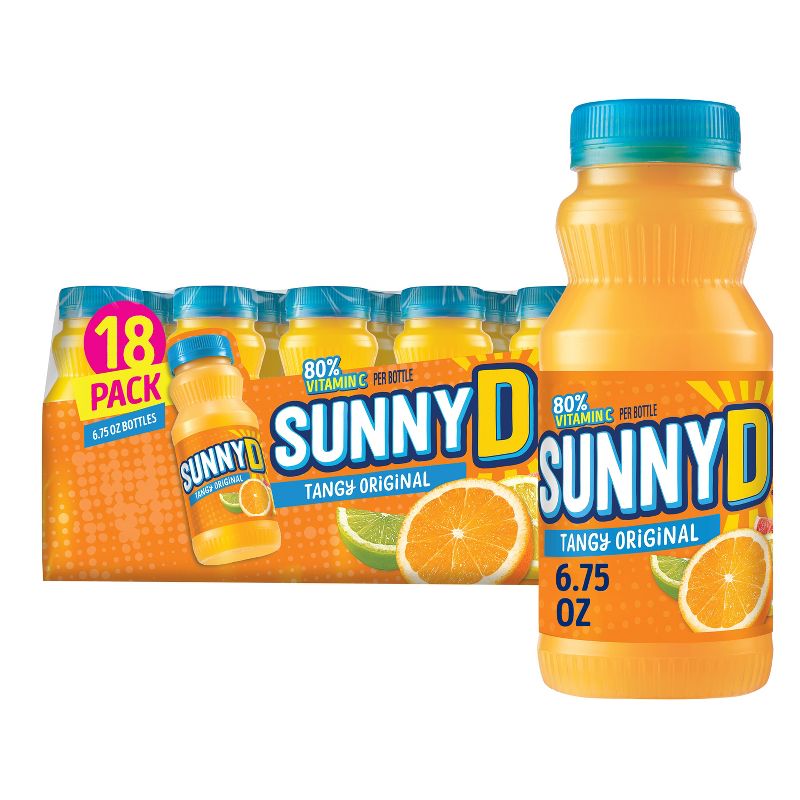 SunnyD Orange Juice Drink - 18pk/6.75 fl oz Bottles, 1 of 8