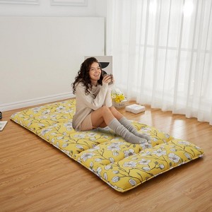 Twin Size Japanese Futon Mattress - Magnolia Flower Design Floor Mattress, 3" Foldable & Portable for Bedroom, Guest Room, Camping - 1 of 4