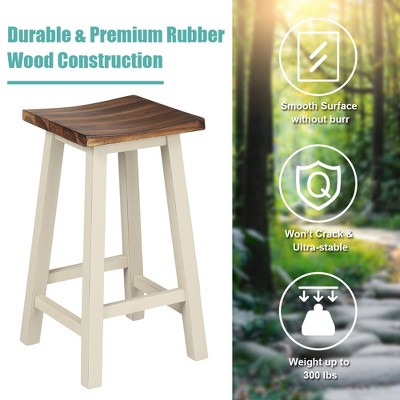 Rustic White and Walnut 3-Piece Counter Height Pub Table Set