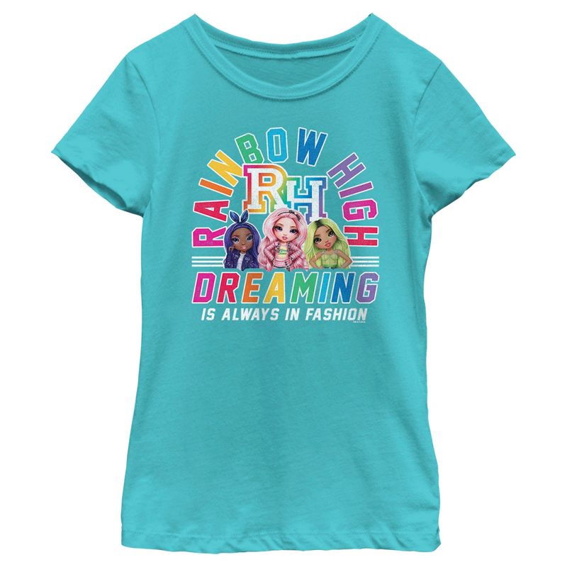 Girl's Rainbow High Colorful Collegiate Characters T-Shirt, 1 of 5