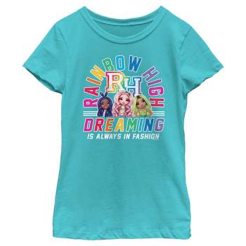 Girl's Rainbow High Colorful Collegiate Characters T-Shirt