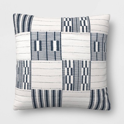 18"x18" Broken Blocks Square Outdoor Throw Pillow Gray - Threshold™