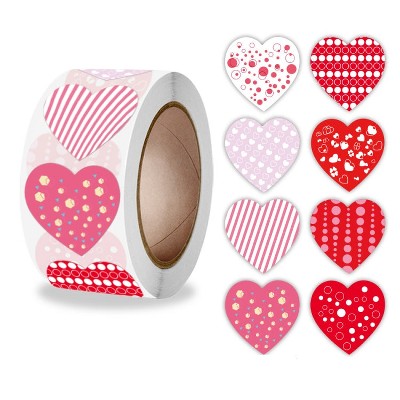 Roll Pack Valentine Day Heart Love Sticker Self-adhesive Label, Size: 2.5cm / 1 Inch(A-260)
