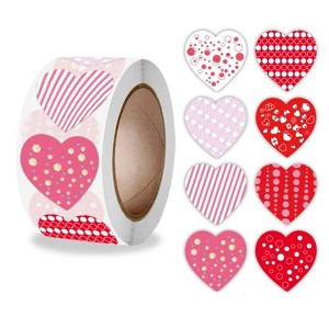 Roll Pack Valentine Day Heart Love Sticker Self-adhesive Label, Size: 2.5cm / 1 Inch(A-260) - 1 of 4