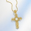 Ross-Simons Mother-Of-Pearl Filigree Cross Pendant Necklace in 18kt Gold Over Sterling Size - 3 of 4
