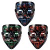 GustoWave 2/3PACK Halloween Scary Mask, LED Purge Mask with LED Light Up LED Mask for Cosplay, Halloween Costume, Halloween Festival Party-Unisex Mask - 3 of 4