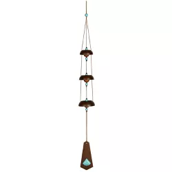 Woodstock Chimes Signature Collection, Woodstock Temple Bells, Rustic, 26'' Turquoise Wind Bell TBRT