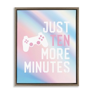 Stupell Industries Pastel Ten More Minutes Gamer Floating Frame Canvas Art - 1 of 4