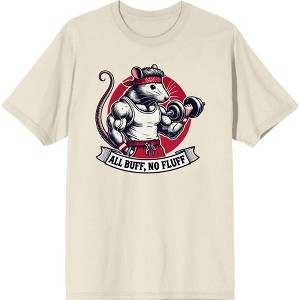 Gym Rat "All Buff No Fluff" Adult Crew Neck Short Sleeve Tee - 1 of 2