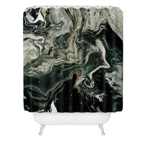 Deny Designs Iris Lehnhardt Marble Organic Greens Shower Curtain: Modern Bathroom Decor, Woven Polyester - 1 of 3