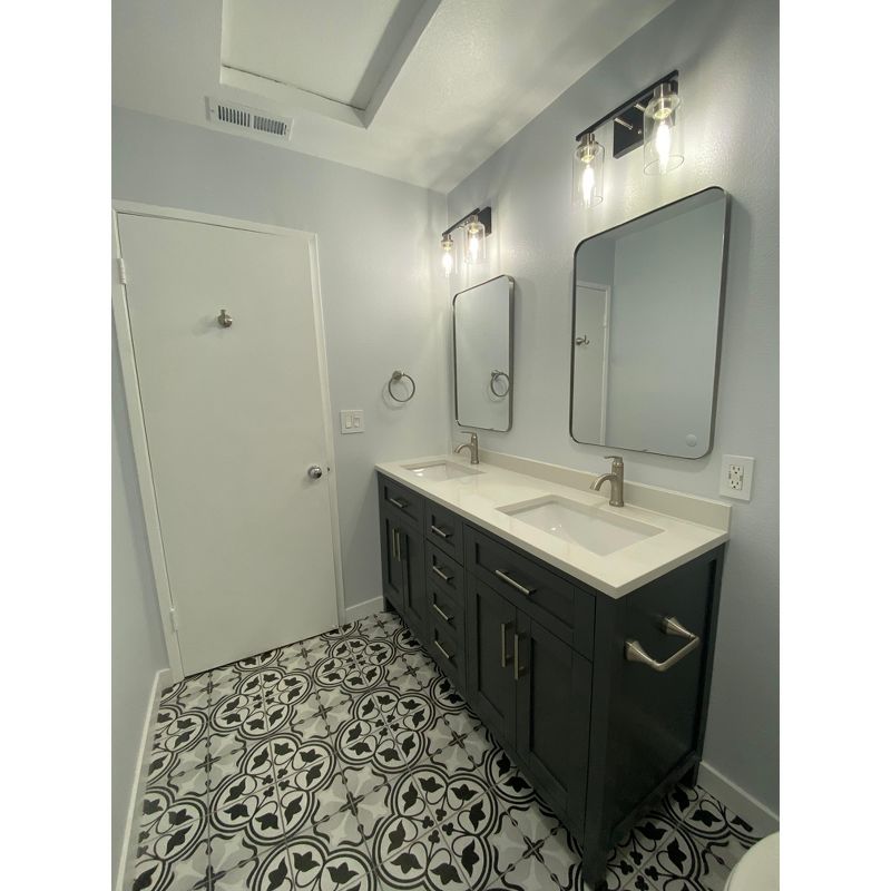 Serio 22" x 30" Brushed Metal Framed Rounded Corner Rectangular Vanity Mount Decorative Bathroom Vanity Mirrors-The Pop Home, 3 of 7