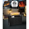 Acekool Outdoor Propane Fire Pit Table, 48,000 BTU, 2-in-1 Patio Gas Fire Table with Glass Wind Guard, Lid, Rain Cover - 4 of 4