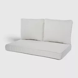 Rolston 3pc Outdoor Replacement Loveseat Sofa Cushion Set Linen - Haven Way