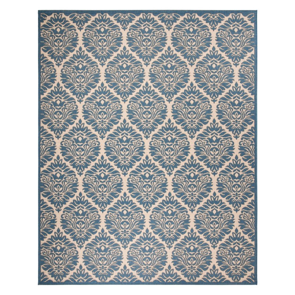 8'X10' Damask Loomed Area Rug Cream/Blue (Ivory/Blue) - Safavieh