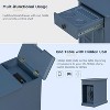 Vintage Multifunctional Nightstand with Twin Cup Holders Pull-Out Tray Drawer and USB Ports End Table Side Table for Living Room Bedroom, Blue - 4 of 4