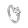 Kale Heart Engagement Ring Sterling Silver Clear Cz Womens Ginger Lyne Collection - image 2 of 4