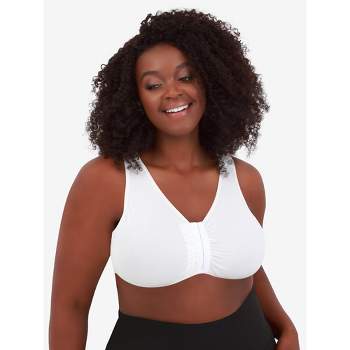 Leading Lady The Marlene - Silky Front-closure Comfort Bra In White, Size:  38dd/f/g : Target