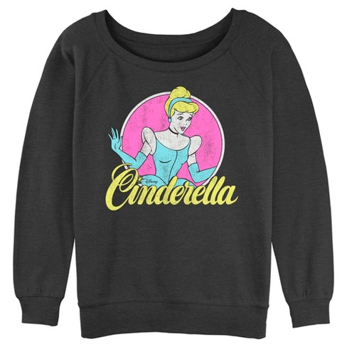 Juniors Womens Cinderella Distressed Logo Sweatshirt - Charcoal Heather ...
