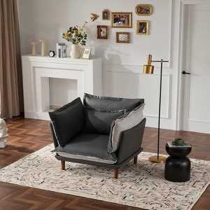 Aukfa Reversible 5-in-1 Sofa Cushion Set， Dual Leather/Fabric, Adjustable Pads, Feather-Foam Hybrid, High Legs – All-Season Comfort - 1 of 4