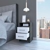 GlasFlength Nightstands Modern Two Drawer Bedside Table with Metal Handles Simple Design for Bedroom Storage, Multicolored, 15.7"*14.7"*19.9" - 4 of 4