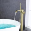Cobbe Freestanding Floor Standing Bathtub Faucet Single Handle Tub Filler with Tub Spout and Hand Shower Brushed Gold - 3 of 4