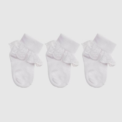 Baby Girls' Dress Socks - Cat & Jack™ White 12-24M