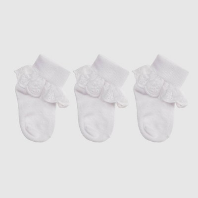 Image of Baby Girls' Dress Socks - Cat & Jack™ White 12-24M