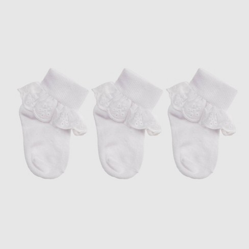 Girls' 3pk Turn Cuff Crew Socks - Cat & Jack™ Pink : Target