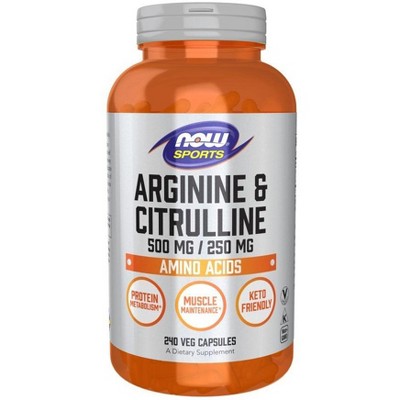 Arginine & Citrulline 500/250 by Now Foods  -  240 VegCap