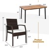 Tangkula 7PCS Patio Rattan Furniture Dining Set Wooden Table Cushioned Chair - 4 of 4