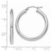 Black Bow Jewelry 3mm, 14k White Gold Classic Round Hoop Earrings, 30mm (1 1/8 Inch) - 3 of 4