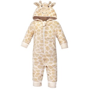 Hudson Baby Unisex Baby Plush Jumpsuits, Giraffe - 1 of 2