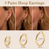 Small Sterling Silver Huggie Hoop Earrings Set for Women, 14K Gold Plated Hoops Stacks for Multiple Piercings - 4 of 4