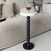 JIONJOY Pedestal Side Table - Small Round End Table with Black Base & White Top for Living Room or Bedroom - 2 of 3