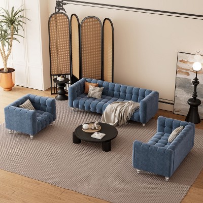 Luxurious Sectional Sofa Set with Solid Wood Legs for Living Room, Sofa Sleeper Couch, Indoor Furniture, Free Combination - Maison Boucle