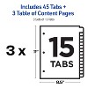 Avery Dividers for 3 Ring Binders, 15 Tabs per Set, Customizable Table of Contents, Multicolor Tabs (3 Sets of 11074) - 4 of 4