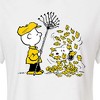 Women's - Peanuts - Charlie Brown Snoopy Fall Leaves Cropped Graphic T-Shirt - 2 of 4
