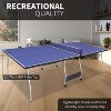 Belatt 8ft Foldable Ping Pong Table with Net & Bats - Heavy-Duty Indoor/Outdoor MDF Table Tennis Set, Blue Aluminum Frame - 4 of 4