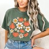 Simply Sage Market Women's Circle Pumpkin Flowers Short Sleeve Garment Dyed Tee - 2 of 2