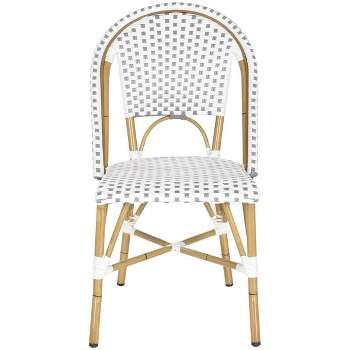 Salcha Indoor Outdoor French Bistro Side Chair (Set Of 2) - Grey/White - Safavieh.
