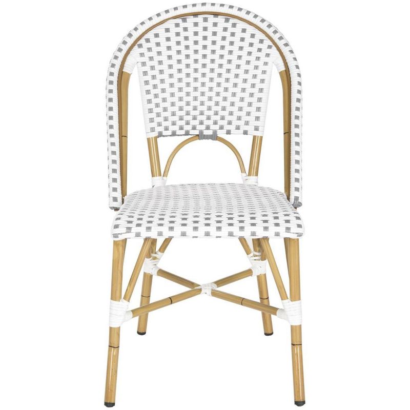 Salcha Indoor Outdoor French Bistro Side Chair (Set Of 2) - Grey/White - Safavieh., 1 of 6