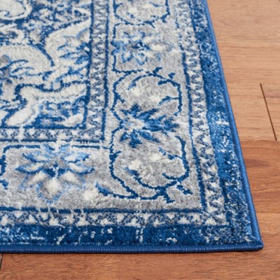 Brentwood Blue and Ivory Square Synthetic Area Rug